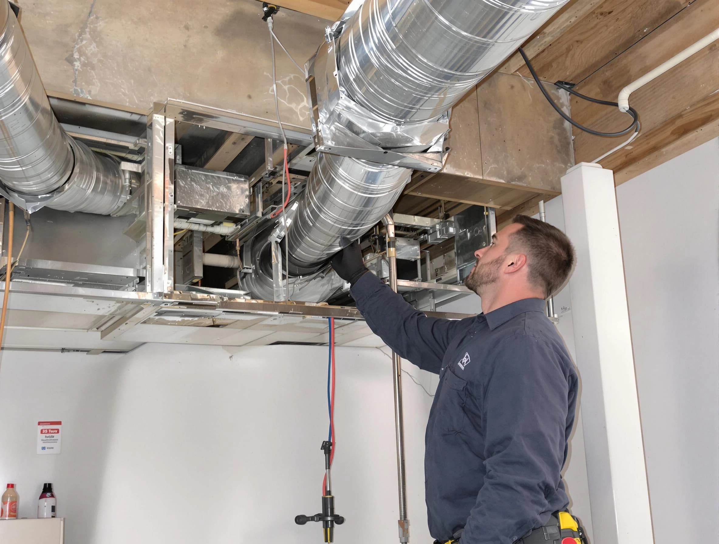 Glendale Air Duct Cleaning technician performing professional air duct repair using specialized tools in Glendale