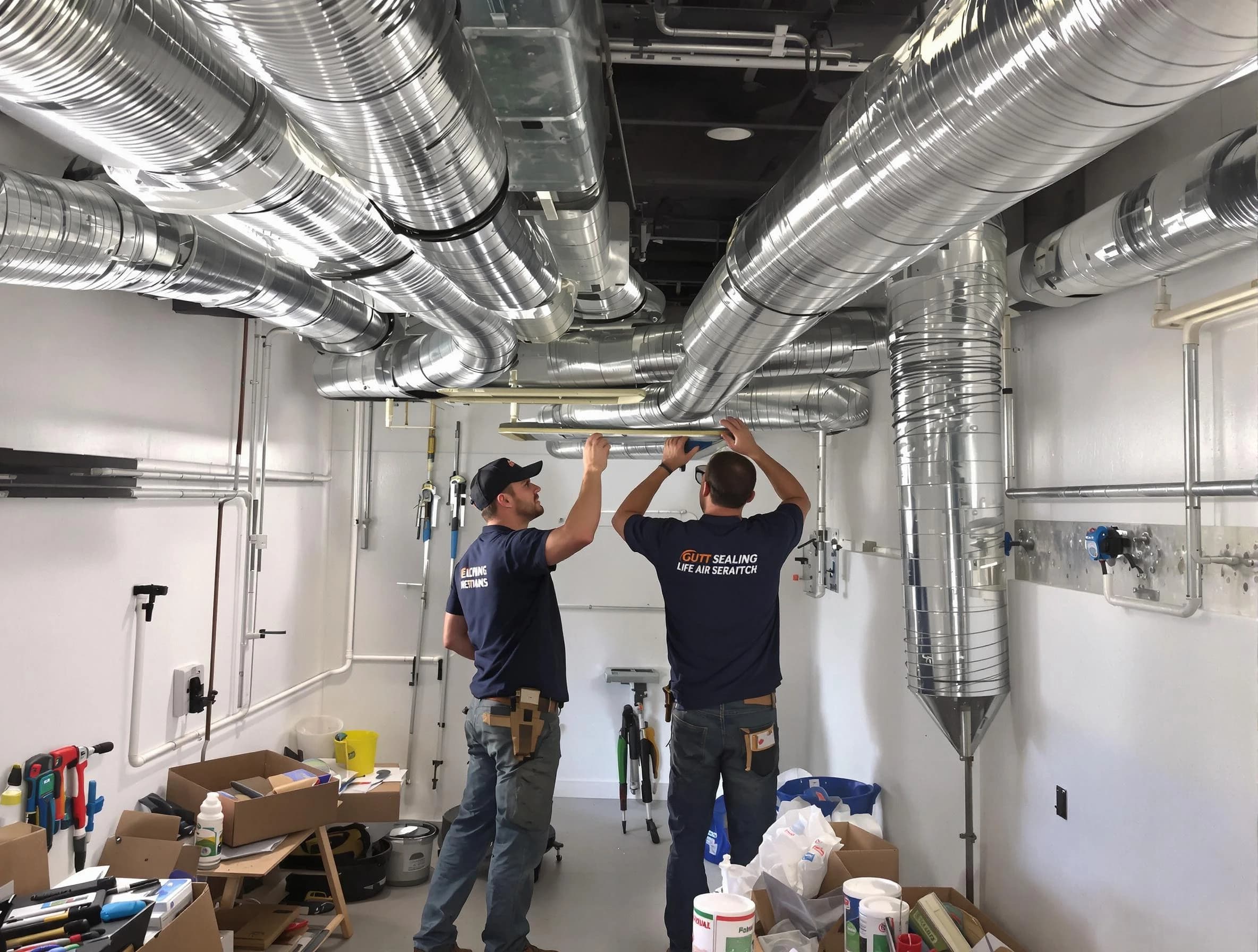 Glendale Air Duct Cleaning technician applying professional duct sealing solutions in Glendale