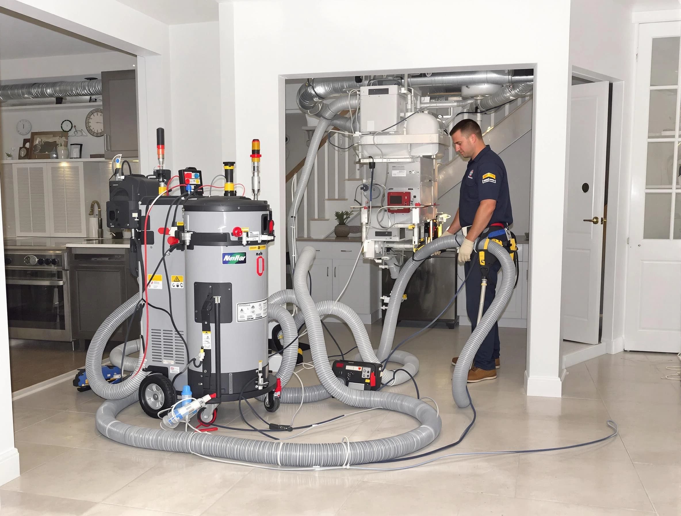 Glendale Air Duct Cleaning technician operating negative pressure cleaning equipment for thorough duct maintenance in Glendale