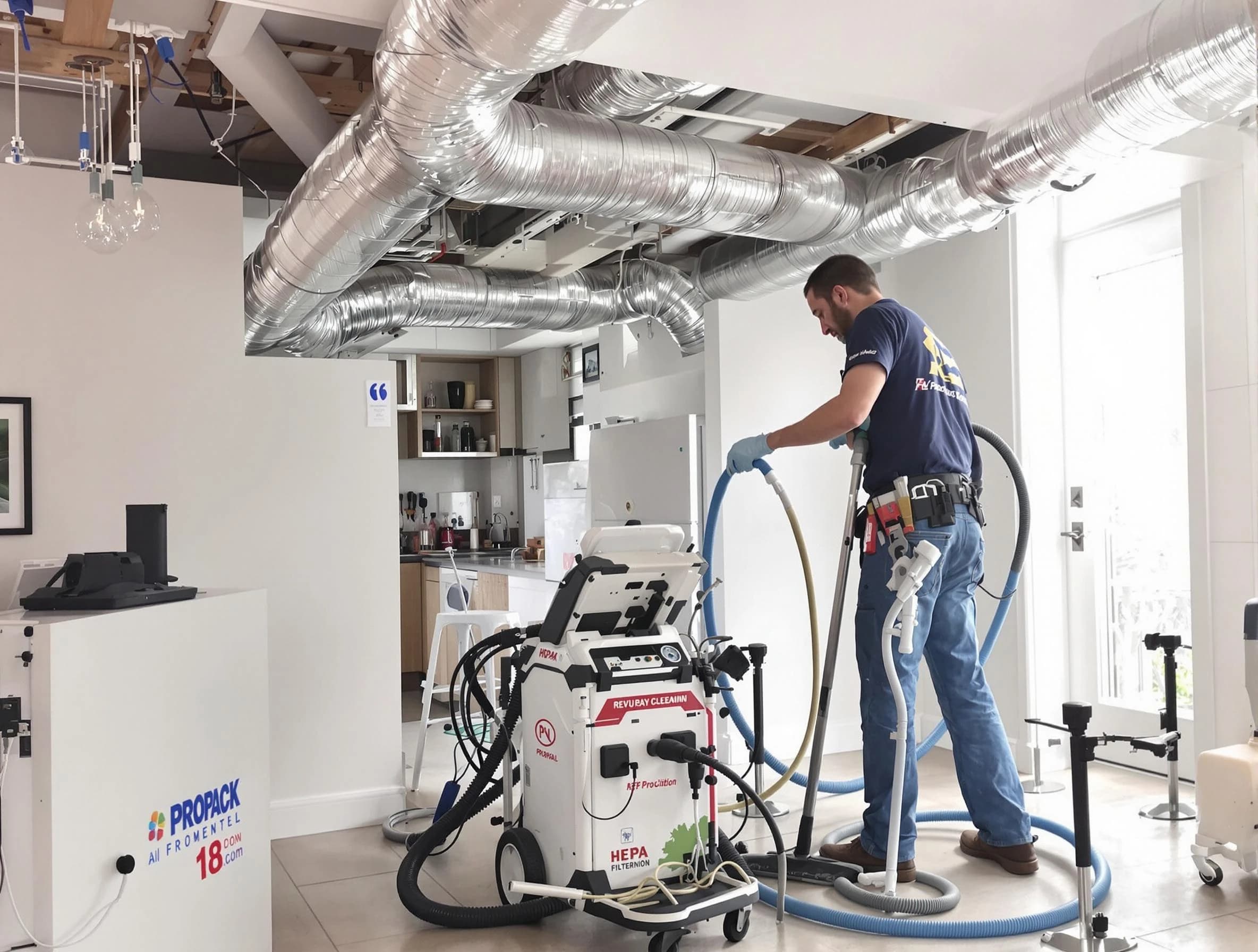 Glendale Air Duct Cleaning technician performing advanced pure duct cleaning with specialized equipment in Glendale