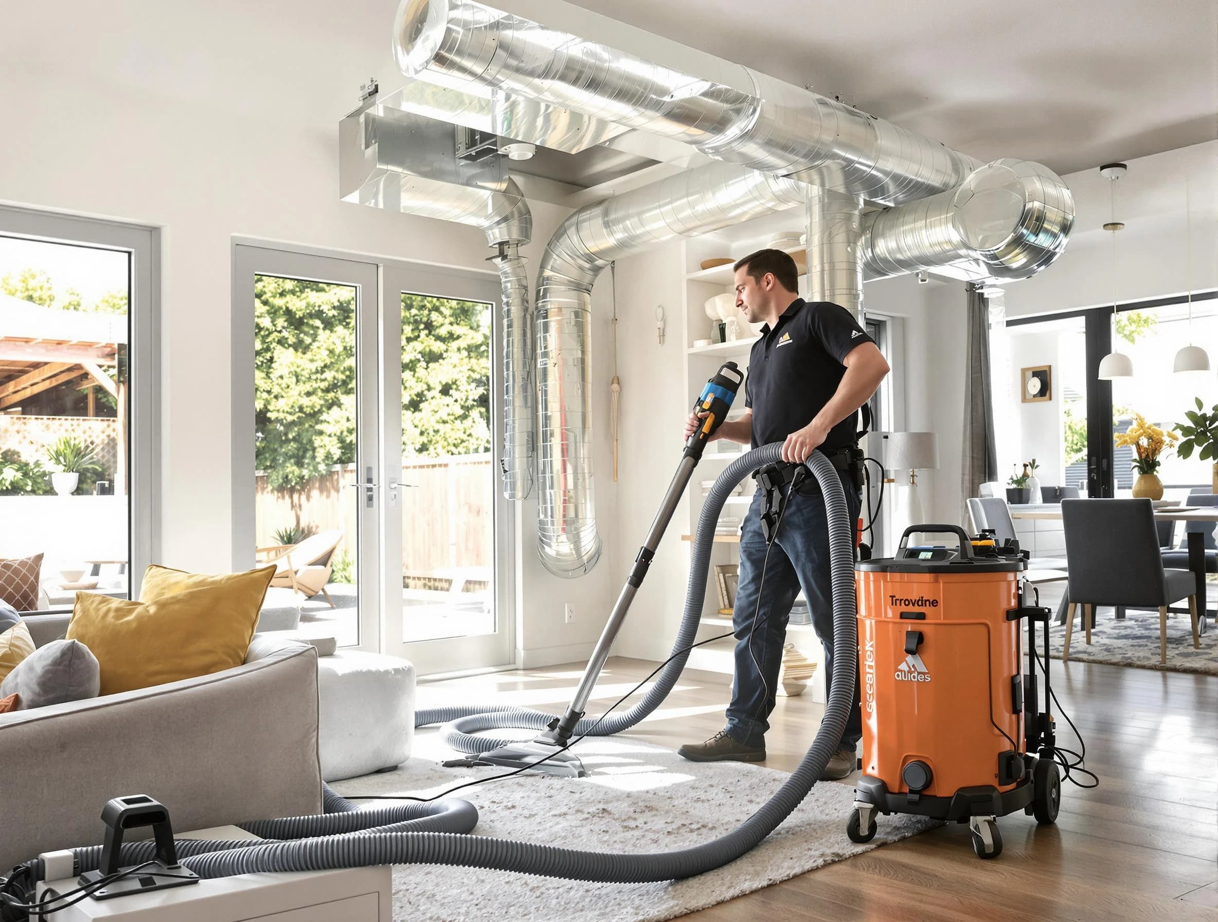 Glendale Air Duct Cleaning specialist performing thorough residential duct cleaning using advanced equipment in Glendale