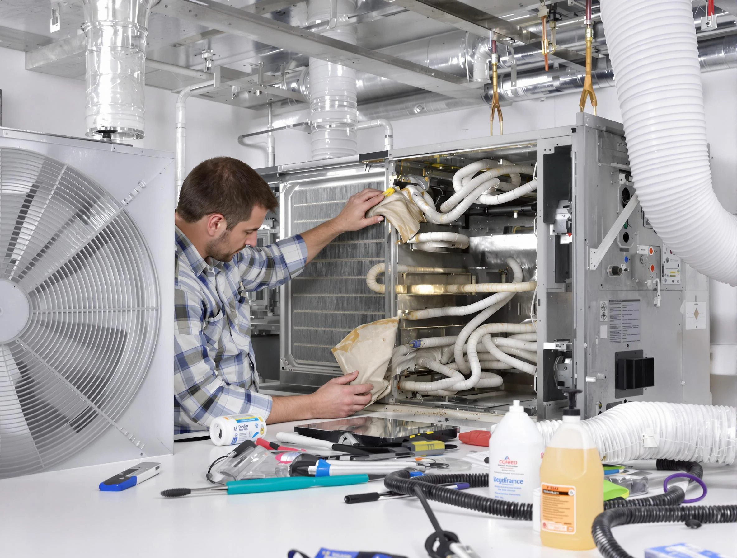 Glendale Air Duct Cleaning specialist performing precision AC coil cleaning in Glendale